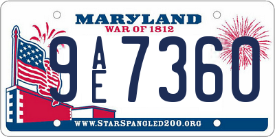 MD license plate 9AE7360