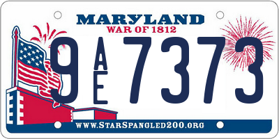MD license plate 9AE7373