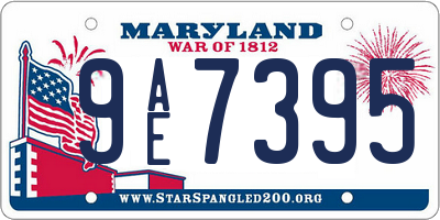 MD license plate 9AE7395