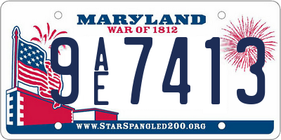 MD license plate 9AE7413