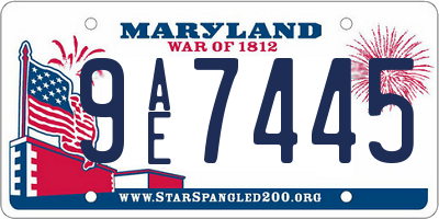 MD license plate 9AE7445