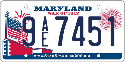 MD license plate 9AE7451