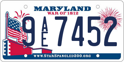 MD license plate 9AE7452