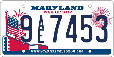 MD license plate 9AE7453