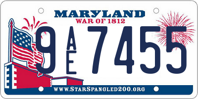 MD license plate 9AE7455