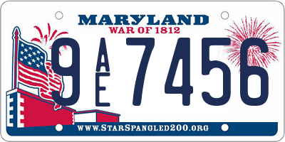 MD license plate 9AE7456
