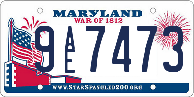 MD license plate 9AE7473