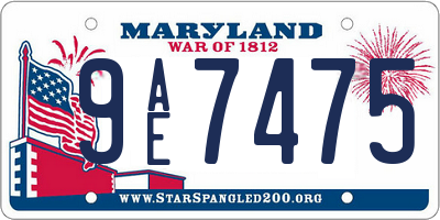 MD license plate 9AE7475