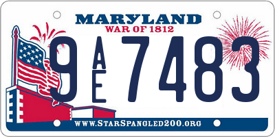 MD license plate 9AE7483