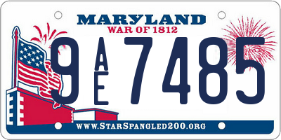 MD license plate 9AE7485