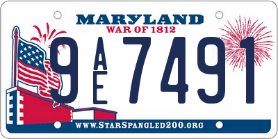 MD license plate 9AE7491