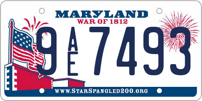MD license plate 9AE7493