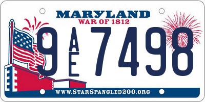 MD license plate 9AE7498