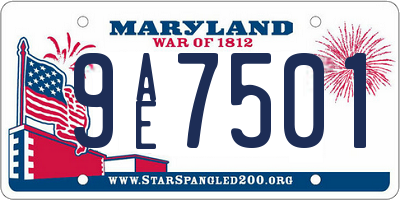MD license plate 9AE7501