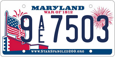 MD license plate 9AE7503