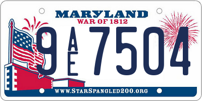 MD license plate 9AE7504