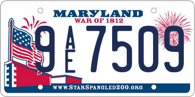 MD license plate 9AE7509