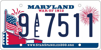 MD license plate 9AE7511