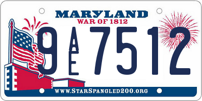 MD license plate 9AE7512