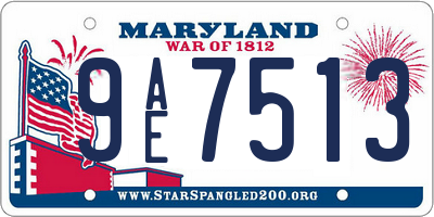 MD license plate 9AE7513