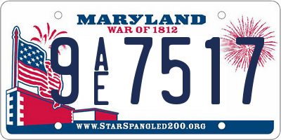 MD license plate 9AE7517