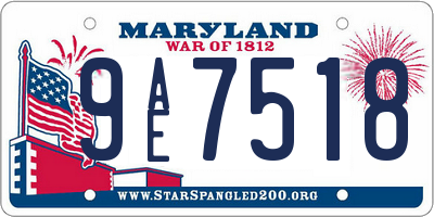 MD license plate 9AE7518