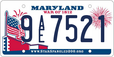 MD license plate 9AE7521