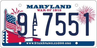 MD license plate 9AE7551