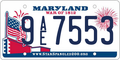 MD license plate 9AE7553