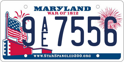 MD license plate 9AE7556