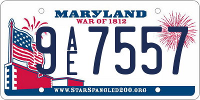 MD license plate 9AE7557