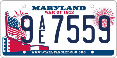 MD license plate 9AE7559
