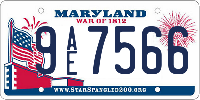 MD license plate 9AE7566