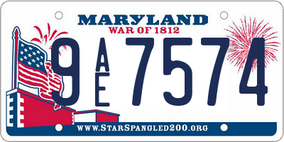 MD license plate 9AE7574