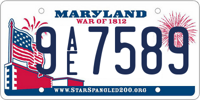 MD license plate 9AE7589