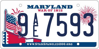 MD license plate 9AE7593