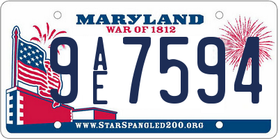 MD license plate 9AE7594