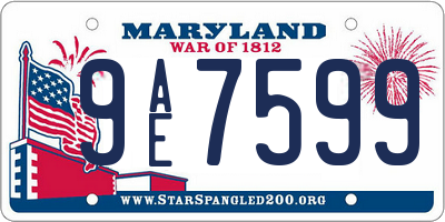 MD license plate 9AE7599