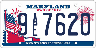 MD license plate 9AE7620