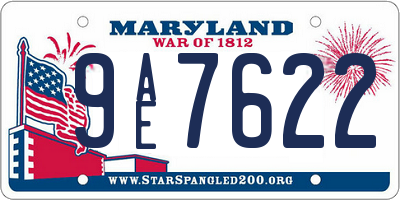 MD license plate 9AE7622