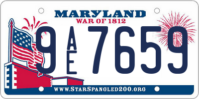 MD license plate 9AE7659