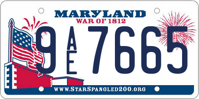 MD license plate 9AE7665