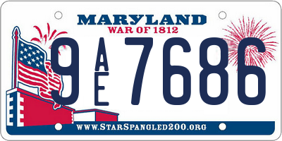 MD license plate 9AE7686