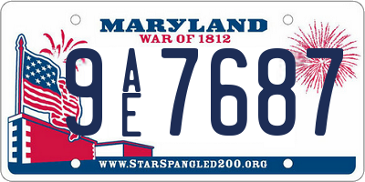 MD license plate 9AE7687