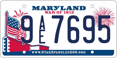 MD license plate 9AE7695