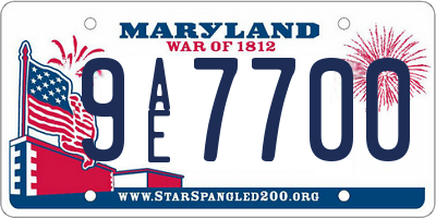 MD license plate 9AE7700