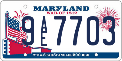 MD license plate 9AE7703