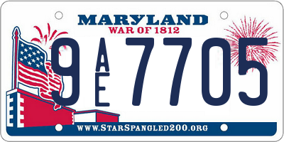 MD license plate 9AE7705