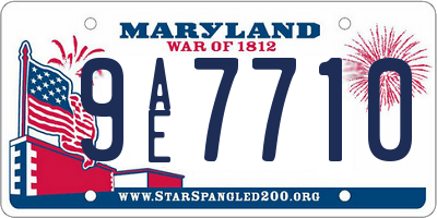 MD license plate 9AE7710