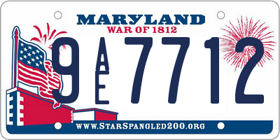 MD license plate 9AE7712
